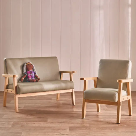 Stockholm Spaces - Children's Armchair - Green Faux Leather - 31 cm Seat Height - Modern Teaching Aids NZ