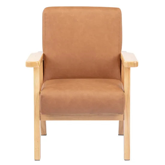 Stockholm Spaces - Children's Armchair - Tan Faux Leather - 31 cm Seat Height - Modern Teaching Aids NZ