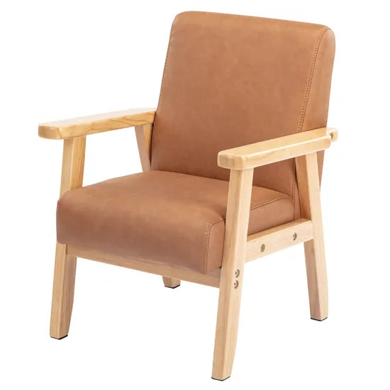 Stockholm Spaces - Children's Armchair - Tan Faux Leather - 31 cm Seat Height - Modern Teaching Aids NZ
