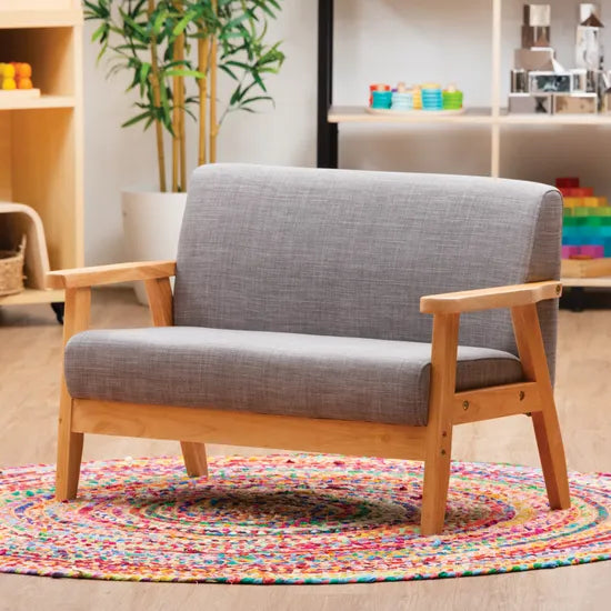 Stockholm Spaces - Childrens Double Sofa - Grey - 31 cm Seat Height - Modern Teaching Aids NZ