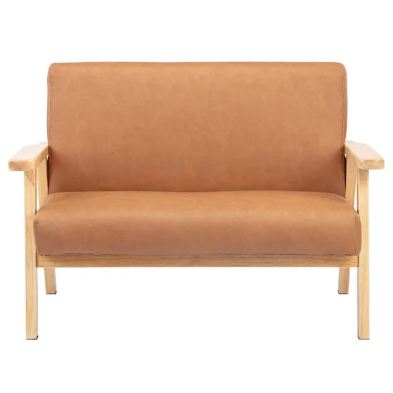 Stockholm Spaces - Children's Sofa - Tan Faux Leather - 31 cm Seat Height - Modern Teaching Aids NZ