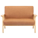 Stockholm Spaces - Children's Sofa - Tan Faux Leather - 31 cm Seat Height - Modern Teaching Aids NZ