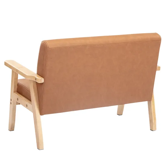 Stockholm Spaces - Children's Sofa - Tan Faux Leather - 31 cm Seat Height - Modern Teaching Aids NZ