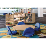 Stockholm Spaces Round Table with 4 Floor Seats - Blue