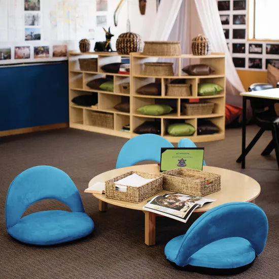 Stockholm Spaces Round Table with 4 Floor Seats - Blue