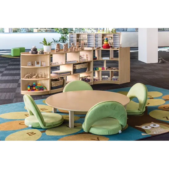 Stockholm Spaces Round Table with 4 Floor Seats - Lime