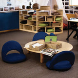 Stockholm Spaces Round Table with 4 Floor Seats - Navy Blue