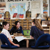 Stockholm Spaces Round Table with 4 Floor Seats - Navy Blue