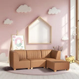 Stockholm Spaces - Childrens Modular Sofa - Tan Faux Leather - Set of 4 - Modern Teaching Aids NZ