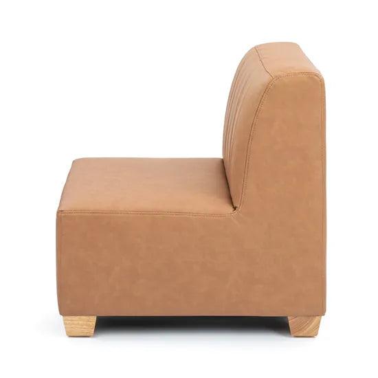 Stockholm Spaces - Childrens Modular Sofa - Straight - Tan Faux Leather - Modern Teaching Aids NZ