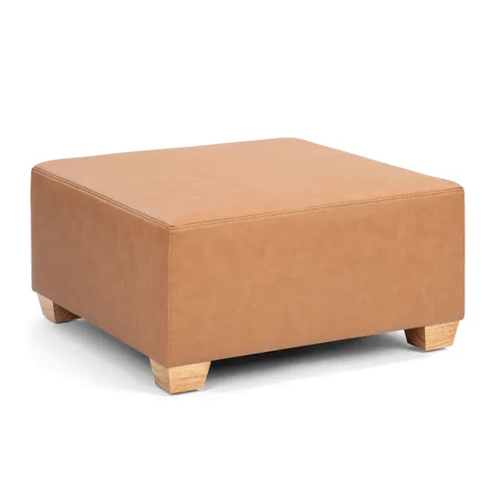 Stockholm Spaces - Childrens Modular Sofa - Ottoman - Tan Faux Leather - Modern Teaching Aids NZ