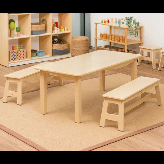 Stockholm Spaces - Long Wooden Stool - Modern Teaching Aids NZ
