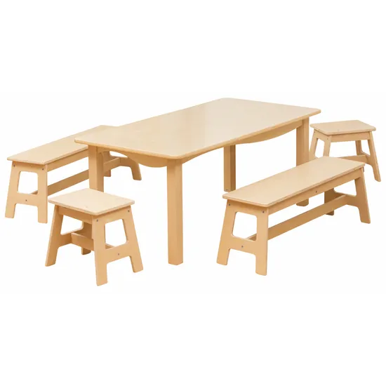 Stockholm Spaces Wooden Table and Stools