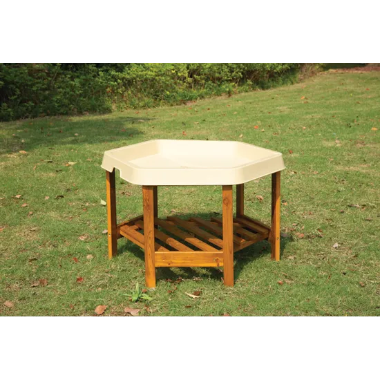 MTA Spaces - Hex Tray & Wooden Stand - Sand - Modern Teaching Aids NZ