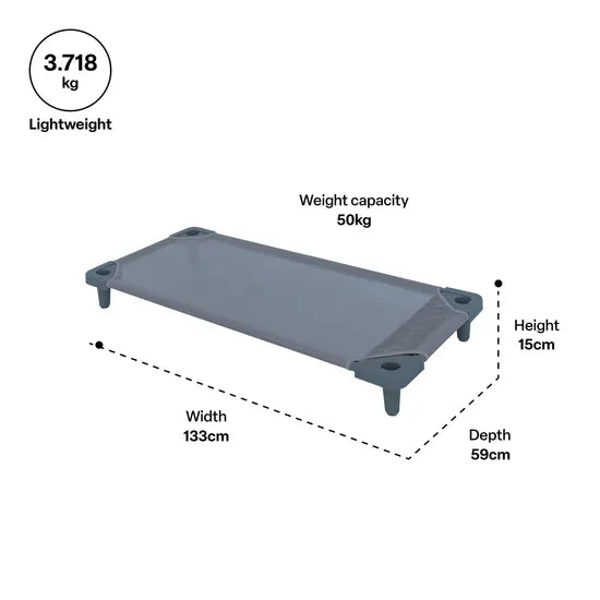 MTA Spaces - Slimline Stacking Bed - Grey - 133 x 59 cm - Modern Teaching Aids NZ