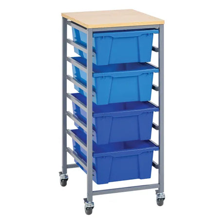 Single Tote Tray Trolley Kit (Blue) - Modern Teaching Aids NZ