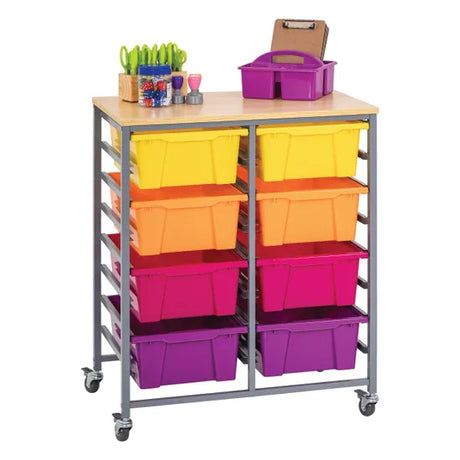 Double Tote Tray Trolley Kit (Sunrise) - Modern Teaching Aids NZ