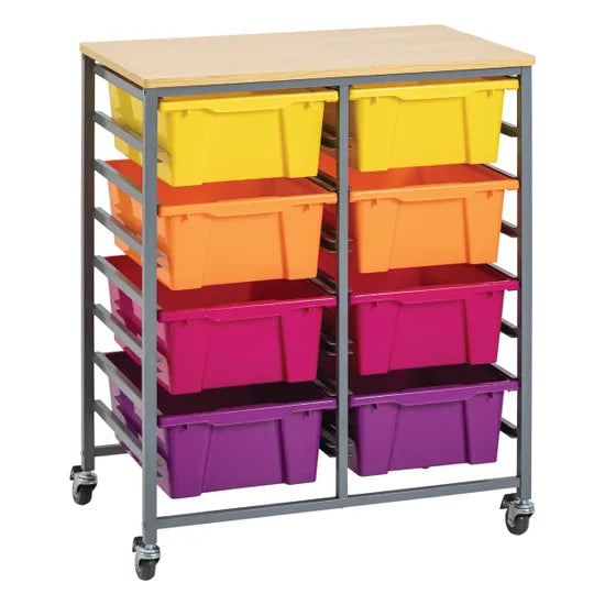 Double Tote Tray Trolley Kit (Sunrise) - Modern Teaching Aids NZ