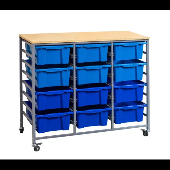 Triple Tote Tray Trolley Kit (Blue) - Modern Teaching Aids NZ
