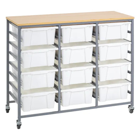 Triple Tote Tray Trolley Kit (White) - Modern Teaching Aids NZ