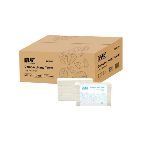 Paper Hand Towel 25 x 19 cm 1Ply 120 sheets - Pack of 20 - Modern Teaching Aids NZ