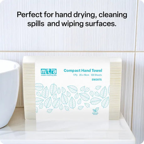Paper Hand Towel 25 x 19 cm 1Ply 120 sheets - Pack of 20 - Modern Teaching Aids NZ