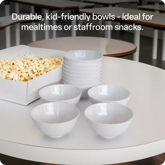Melamine Bowls - White - 11.5 x 6cm - Set of 12 - Modern Teaching Aids NZ