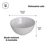 Melamine Bowls - White - 11.5 x 6cm - Set of 12 - Modern Teaching Aids NZ