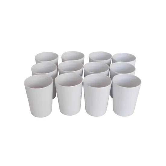 Melamine White Cups - 9cm - Set of 12 - Modern Teaching Aids NZ