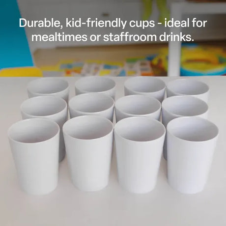 Melamine White Cups - 9cm - Set of 12 - Modern Teaching Aids NZ