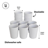 Melamine White Cups - 9cm - Set of 12 - Modern Teaching Aids NZ