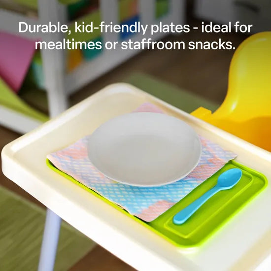 Melamine Plates - White - 20cm - Set of 12 - Modern Teaching Aids NZ