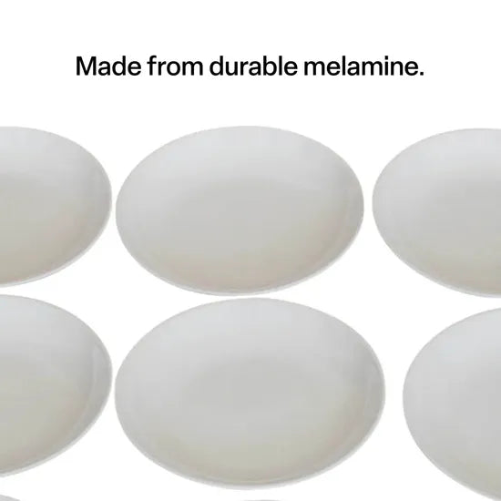 Melamine Plates - White - 20cm - Set of 12 - Modern Teaching Aids NZ