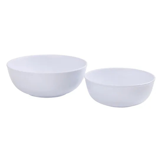 White Melamine Serving Bowls - Set of 2 - Modern Teaching Aids NZ