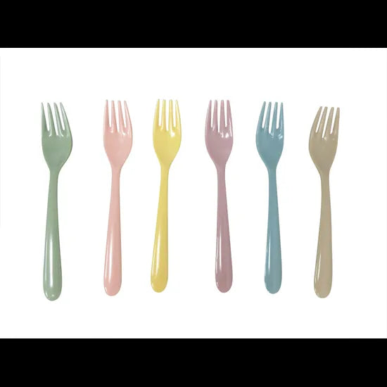 Pastel Melamine Forks 18.3cm - Pack of 6 - Modern Teaching Aids NZ