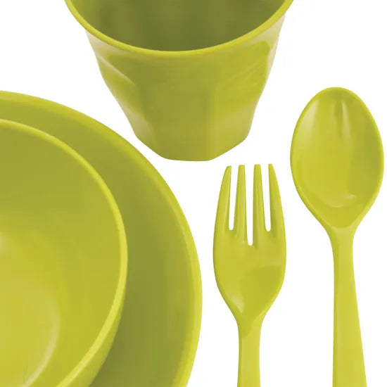 Green Melamine Dinner Set Allergy - Set of 5 - Modern Teaching Aids NZ