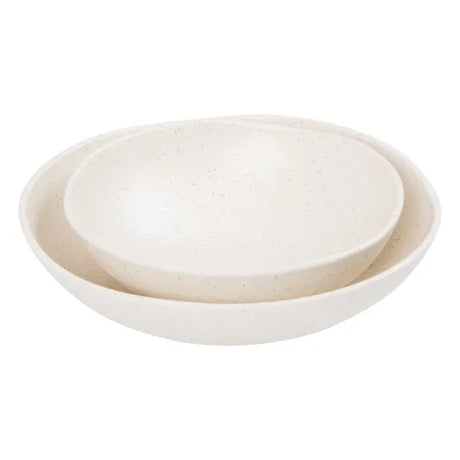 Natural White Speckle Serving Bowls - Set of 2 - Modern Teaching Aids NZ