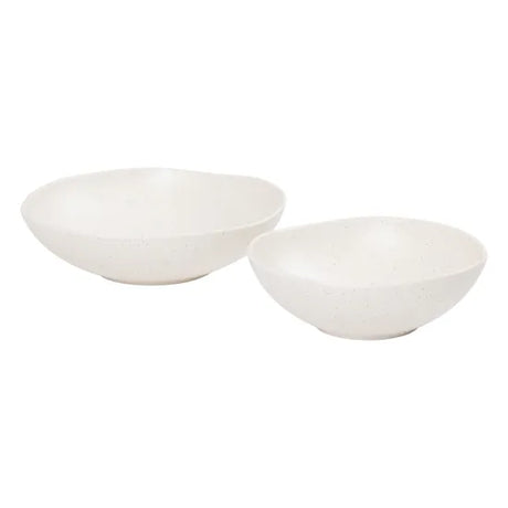 Natural White Speckle Serving Bowls - Set of 2 - Modern Teaching Aids NZ