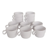 Melamine Stacking Mugs - White - 7cm - Set of 12 - Modern Teaching Aids NZ