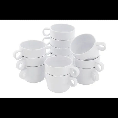 Melamine Stacking Mugs - White - 7cm - Set of 12 - Modern Teaching Aids NZ