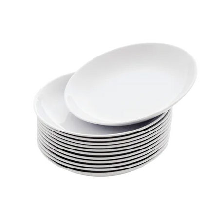 Melamine Plates - White - 25cm - Set of 12 - Modern Teaching Aids NZ