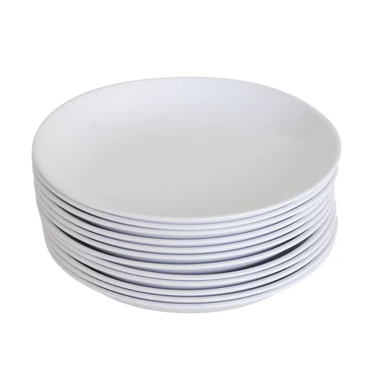 Melamine Plates - White - 25cm - Set of 12 - Modern Teaching Aids NZ