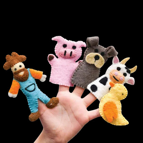 Old Mr MacDonald Farm Animals Finger Puppet Set - Modern Teaching Aids NZ