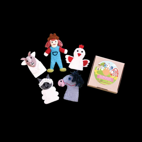 Old Ms MacDonald Farm Animals Finger Puppet Set - Modern Teaching Aids NZ