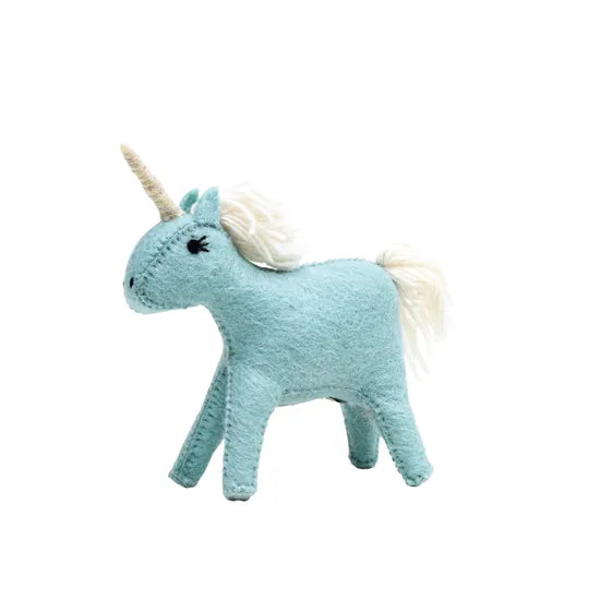 Felt Blue Unicorn Toy - Modern Teaching Aids NZ