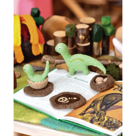 Felt Life Stages of a Dinosaur Brontosaurus