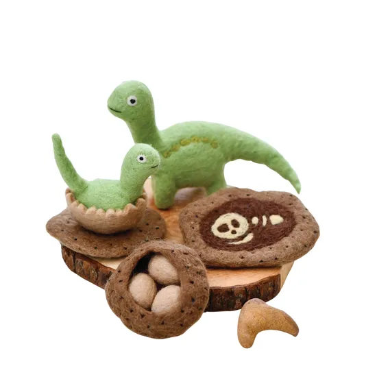 Felt Life Stages of a Dinosaur Brontosaurus