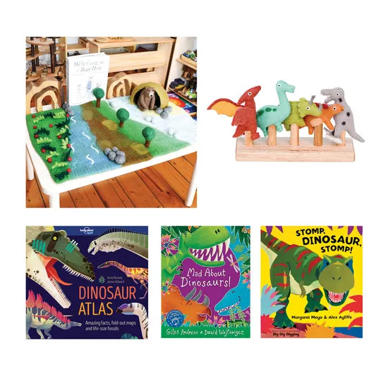 Dinosaur Finger Puppets, Playscene & Books Kit - Modern Teaching Aids NZ