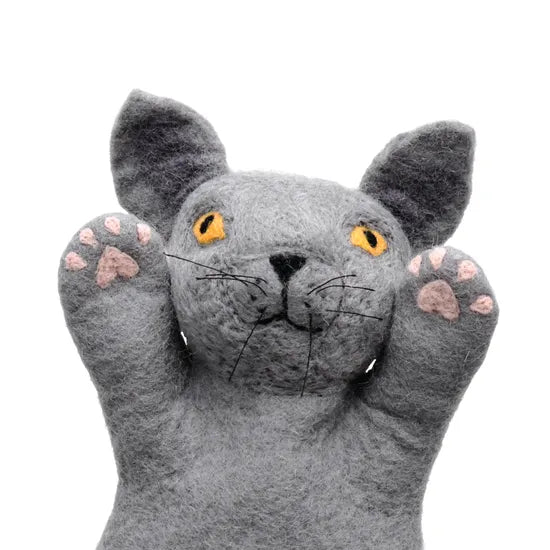 Felt Hand Puppet British Shorthair Grey Cat - Modern Teaching Aids NZ