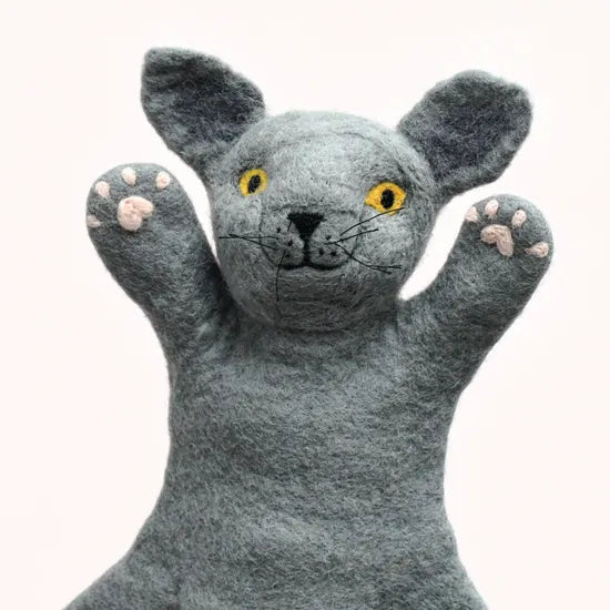 Felt Hand Puppet British Shorthair Grey Cat - Modern Teaching Aids NZ